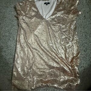 Lulu's Sparkling Gold Sequin Blouse